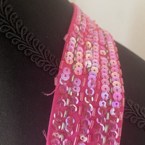 VTG ZUM ZUM by NIKI VILAS 1/2 Pink Satin Fairy Y2K Beads Sequins Gown Prom HOCO - Picture 10 of 11